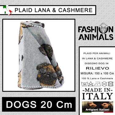 М'яка ковдра для домашніх тварин Luxus 150x100 см – Кашемір-мікс або штучне хутро, стильна та миюча, для собак та котів (собаки 20 см, вовна-кашемір)