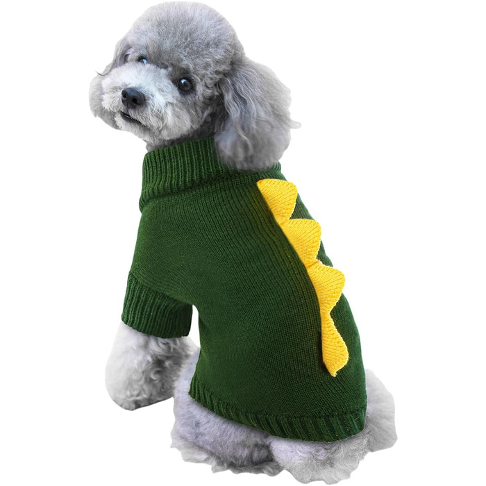 Пуловер NACOCO на Halloween з динозавром для собак – святковий пуловер для домашніх тварин, костюм дракона, одяг для цуценят, зручний, теплий, в'язаний, для котів та собак, теплий зимовий костюм