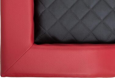 Ліжко для собак - Корзина для собак маленьких, середніх та великих порід - М'яке ліжко для собак з штучної шкіри - Знімний та пральний чохол - Deluxe - Розмір M - Червоний M - 93 x 62 см Червоний