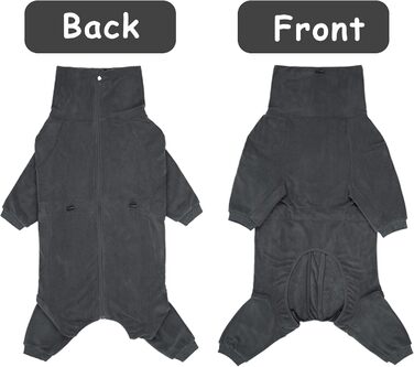 Теплий флісовий пуловер для собак Axcimond: зимовий одяг для маленьких, середніх та великих собак. Зіпсованість на блискавці. Сірий колір.