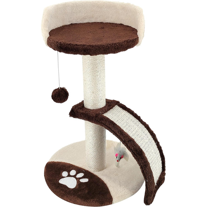 Дерев'яний кігтеточка для котів Beltom® Kratzbaum, 54 см, Коричнево-бежевий
