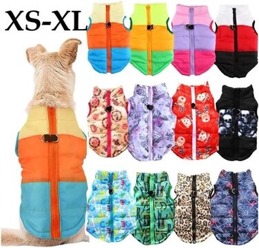 Зимовий теплий пуховик для собак, термокуртка, теплий зимовий одяг для холодної погоди, зручна куртка для маленьких та середніх собак (Синьо-жовтий, розмір L) Синій / Жовтий L