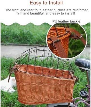 Фаркоп для тварин на велосипед - плетений кошик для котів та собак, транспортна клітка з металевим покриттям, кріплення до заднього колеса