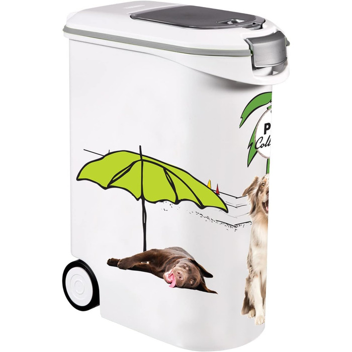 Контейнер для корму Curver Pets Collection 54 л (20 кг), герметичний, з колесами, проти запаху, для собак, 28×49×61 см