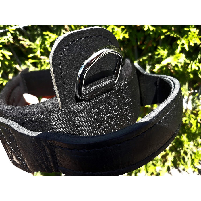 Нашийник для собаки Dingo Gear Drago, амортизуючий, з ручкою, ручна робота, чорний, 48-56 см