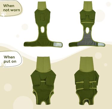 Теплий дощовик для собак MHaustlie з капюшоном та захистом вух, 2 в 1, худі, зелений, розмір S