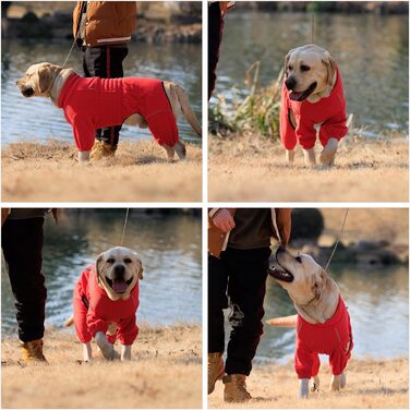 Вітростійка куртка для собак, фліс, зимовий теплий одяг, червона, розмір M