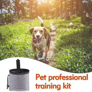 Сумка для тренувань з ласощами для собак, цуценят, сірого кольору. Містка сумка для прогулянок та збору екскрементів.