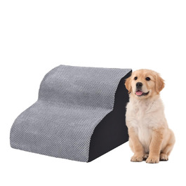Сходинка для собак Fellie: портативна, 2-ступенева, знімний чохол, для маленьких собак та котів, сіра