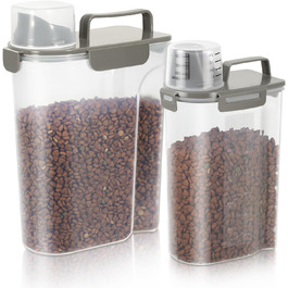 Контейнер для корму для собак та котів, 3,6-5,4 кг, BPA-free, сірий