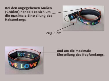 Собачий нашийник з м'якою підкладкою Martingale, 4 см, регульований, з латунною фурнітурою, для шиї до 52 см та голови до 58 см, з обмежувачем натягу