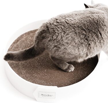 Котяче дряпальний борд Minty&Marla® з котячою м'ятою | Дряпальний борд для котів | Котяче ліжко-дряпалка | Білий