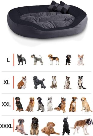 BedDog® Hundebett SABA 4в1: овальне/кругле, велике, з бортиком, XL, мокко (чорний/коричневий), 85x70x23 см