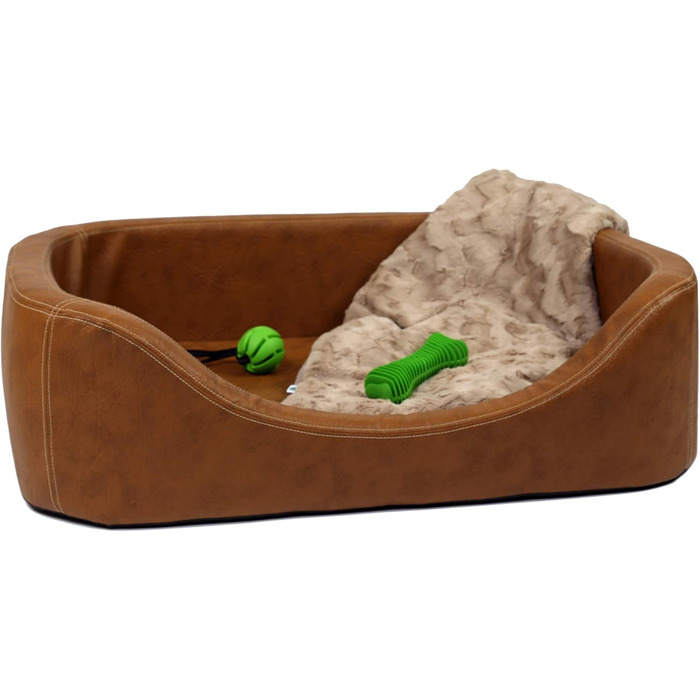 Ляжка для собак CopcoPet великих порід - Овальне ліжко-корзина для собак, середніх та великих порід - Ляжка з піднятими бортиками, знімний та пральний чохол, 120 x 90 см, сірий колір, XXL