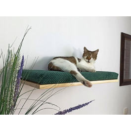 Настінна полиця для котів Cat's Atelier Cozy Nook, 60x37x6 см, натуральна