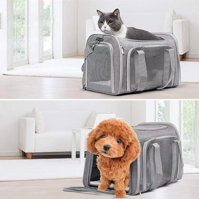 Транспортна переноска для собак та котів, складна, сіра - Dogbox Small