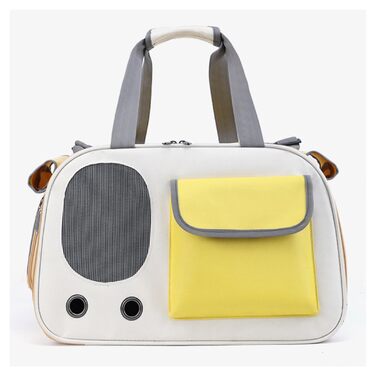 Трансформер для собак та котів Topyond - переноска для тварин з великим об'ємом, вентиляційним вікном та регульованим ременем, водовідштовхуючий оксфорд, жовтий