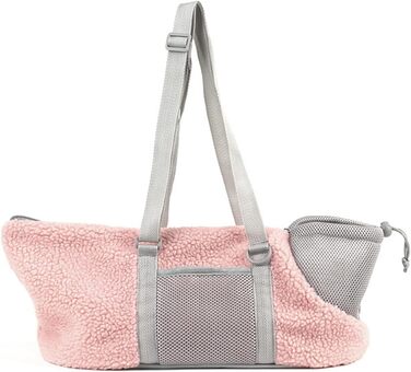 SIQITECH Сумка-переноска для собак та котів, тепла зимова, регульований ремінь, для тварин до 4 кг, рожева