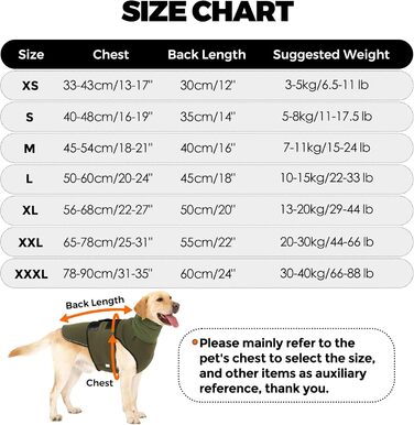 Заспокійливий жилет для собак Heywean з капюшоном та захистом вух, антистресовий, XL, оливковий