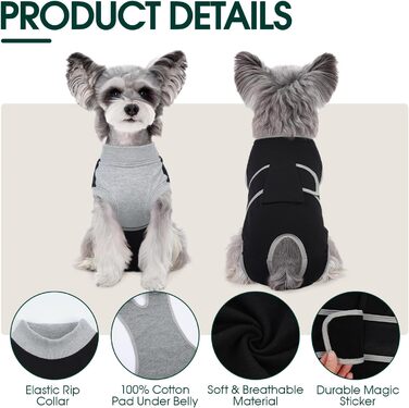 Захисний одяг Kuoser M для собак після операції (для сук та кобелів) – дихаючий захисний костюм, альтернатива електронному нашийнику. Розміри: спина 34-41 см, груди 49-59 см, чорний