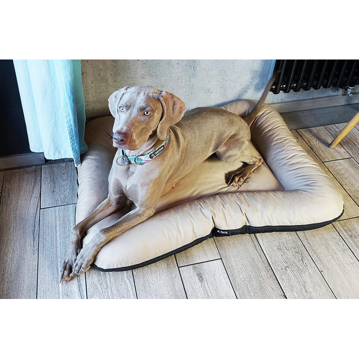 Клео - лежанка для собак середніх розмірів, 90x70 см, бежева, знімний чохол, водонепроникна, для собак великих порід