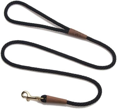 Повідок для собак Mendota Pet, плетений, британський стиль, чорний, 1,27 см x 1,2 м, для великих порід