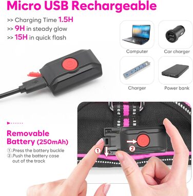 Світлодіодне шлейка для собак з підсвічуванням, заряджається, з ручкою, світловідбиваюча, для безпеки вночі, середніх, маленьких та великих собак (Рожева, XL)