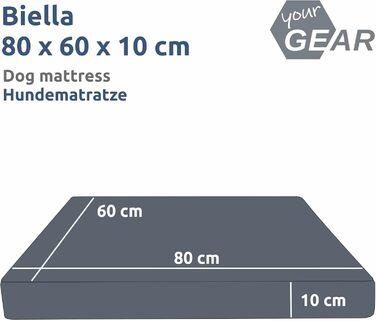 Ваше ліжко для собак GEAR Biella ортопедичне, еко-шкіра, миється, захищає суглоби, високий рівень комфорту (80x60x10 см)