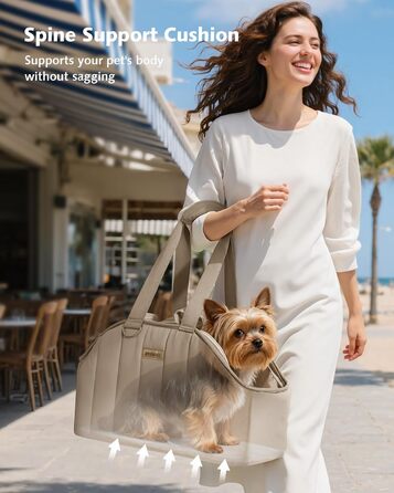 Pecute Сумка-переноска для собак та котів до 4 кг, легка складана переноска для тварин (Хакі)