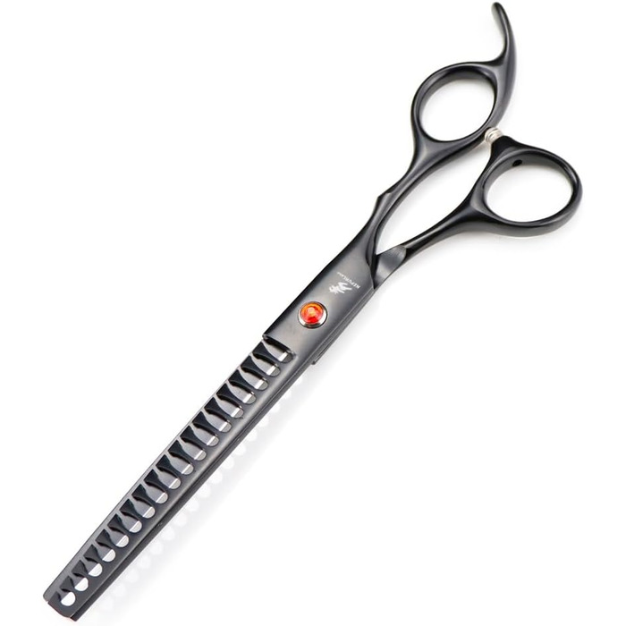Набір професійних ножиць для грумінгу тварин - прецизійний зріз, ножиці для розрідження та прямі/вигнуті ножиці для собак та котів - 6 предметів (Schwarz)