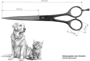 WELTMEISTER Solingen: Професійна витончена ножиця для грумінгу собак, 5.5 дюймів (14.2 см), 40 зубців, німецька якість