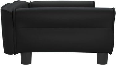 Софа для собак Festnight, ліжко для маленьких собак і котів, м'яке крісло з штучної шкіри, 95x55x30 см (Чорний)