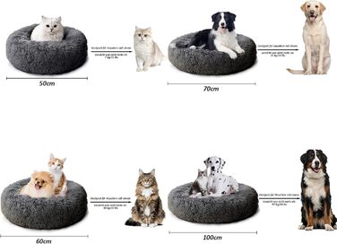 CALIYO Крісло-гніздо для собак та котів, середнього розміру, 70 см, темно-сірий. М'яке, зручне, миється, придатне для сушки.