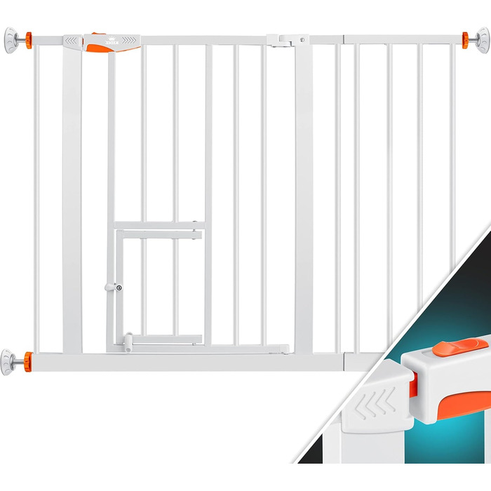 Захист для воріт KIDIZ®: сітка-захист для дітей, собак та котів, без свердління, розширювана, похила, оранжева (102-115 см)