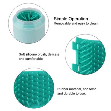 Мийка для лап собак Oumefar - портативна миска для чищення лап з м'якою силіконовою щіткою (зелена)