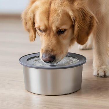 Миска для води для собак Belle Vous 2L з нержавіючої сталі Anti-Splash - миска для води без облизування для собак та котів