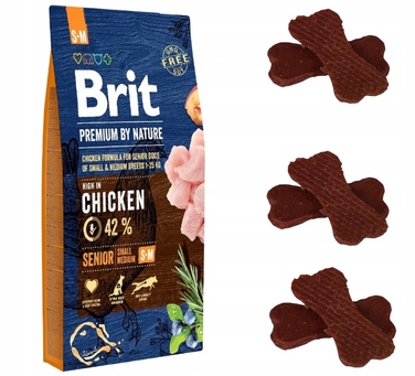 Сухий корм для собак Brit Premium by Nature Senior S+M з куркою, 15 кг