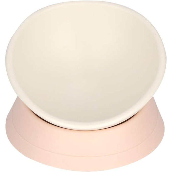 Миска для собак та котів з похилим підставою, неслизька, біла