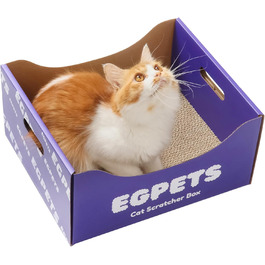 Котяча картонна когтеточка EGPETS, велика, міцна, знімна підкладка, фіолетова