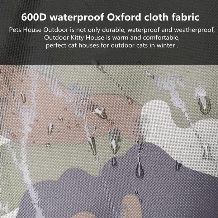 Кіт Будинок для Зовні, Зимостійкий, Водонепроникний, для Вуличних Кітів, 43 x 40 x 45 см