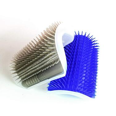 Щітка для котів 2 шт. - масажер для грумінгу, для довгошерстих та короткошерстих котів та собак, блакитний та сірий