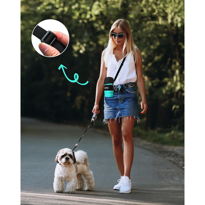 Складана пляшка для води для собак Lesotc 800 мл, вишнево-блакитна, для прогулянок, подорожей та кемпінгу