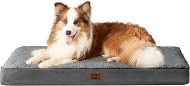 Ортопедичне ліжко для собак великих порід EHEYCIGA XL 104x68x9 см, м'яке, миється, сіре