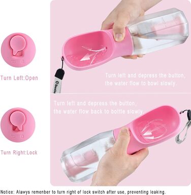 Водяна пляшка для собак Cibaabo з контейнером для корму та тримачем для відходів, 590 мл, портативний диспенсер для домашніх тварин, з витокозахисним замком, фільтром з активованого вугілля для пиття, годування, подорожей, прогулянок та походів