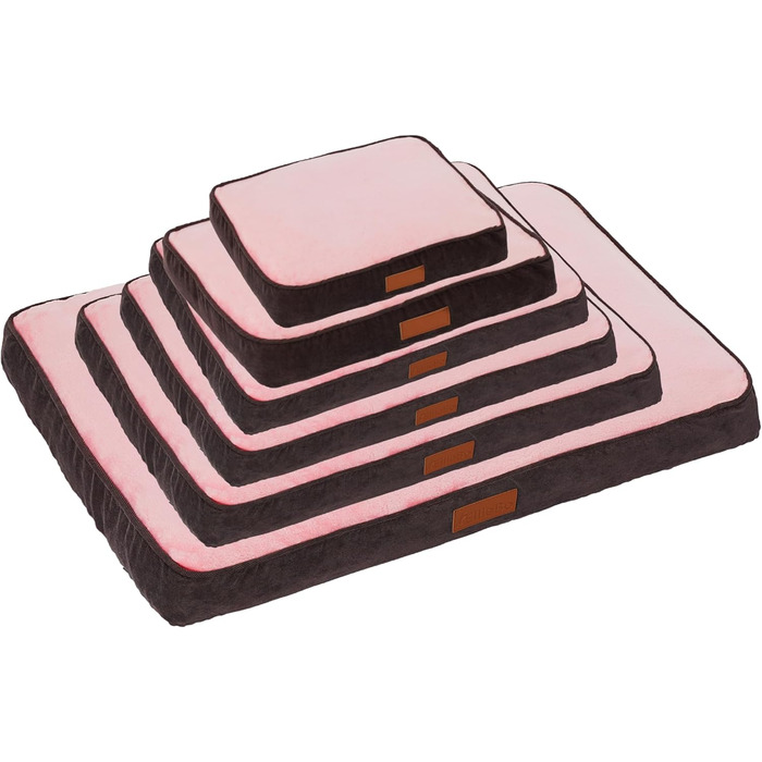 Клітка для собак Ellie-Bo, 71 x 48 см, лежанка, коричнева кордурна стінка та рожеве штучне хутро