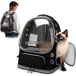 Рюкзак-переноска для котів та собак ALLSOPETS Bubble Carrier – чорний, до 7.5 кг