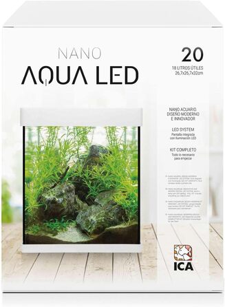 Нано акваріум ICA KNA10 10 л з LED підсвіткою, прозорий
