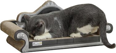 Кігтеточка PawHut для котів 2-в-1 з софою та котячою м'ятою, 56,5x24x26 см, коричнева