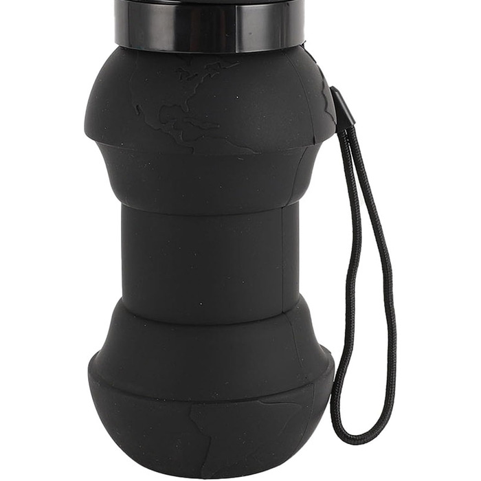 Складана пляшка для води для собак, силіконовий напійник для тварин, диспенсер для води для цуценят, дорожній напійник для собак, для прогулянок та походів (чорний)