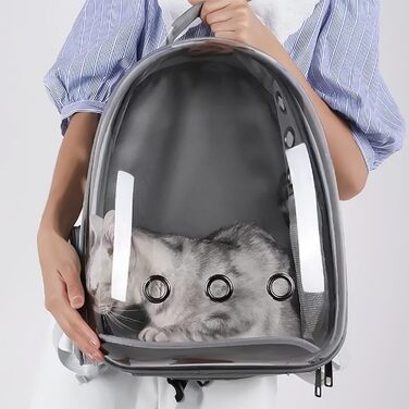 Транспортна сумка для собак та котів JUMI - рюкзак для тварин - переноска для котів та собак сірого кольору